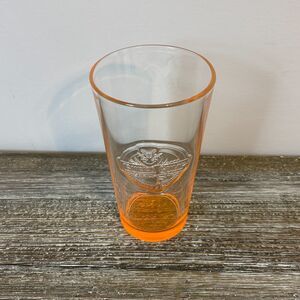 Bubba Gump Shrimp Drinking Glass 16oz Orange Glow Bottom Embossed Beer Pint